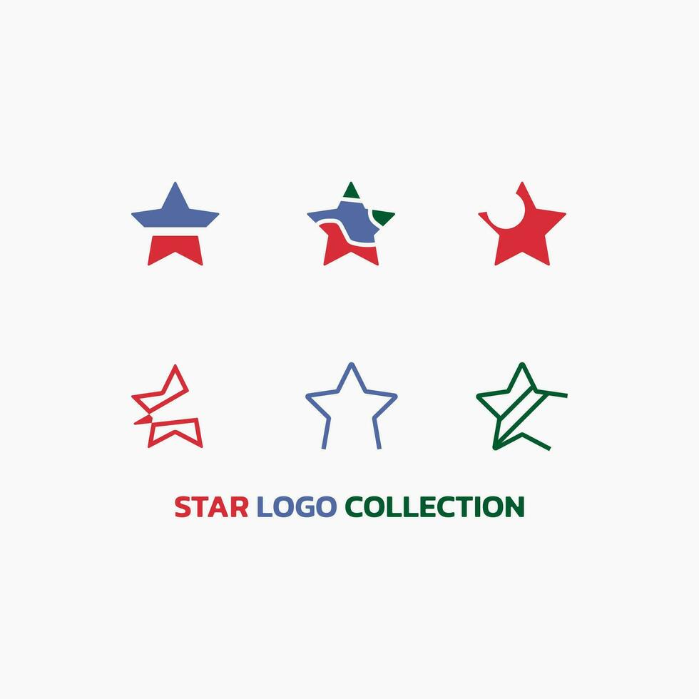 Star logo collection set with six shapes. vector