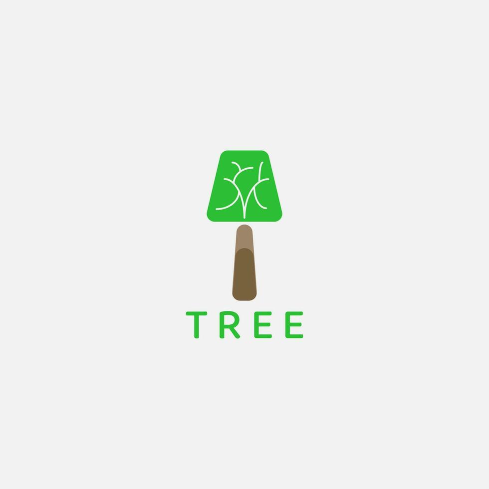 un caprichoso árbol logo ese se parece un escritorio lámpara. vector