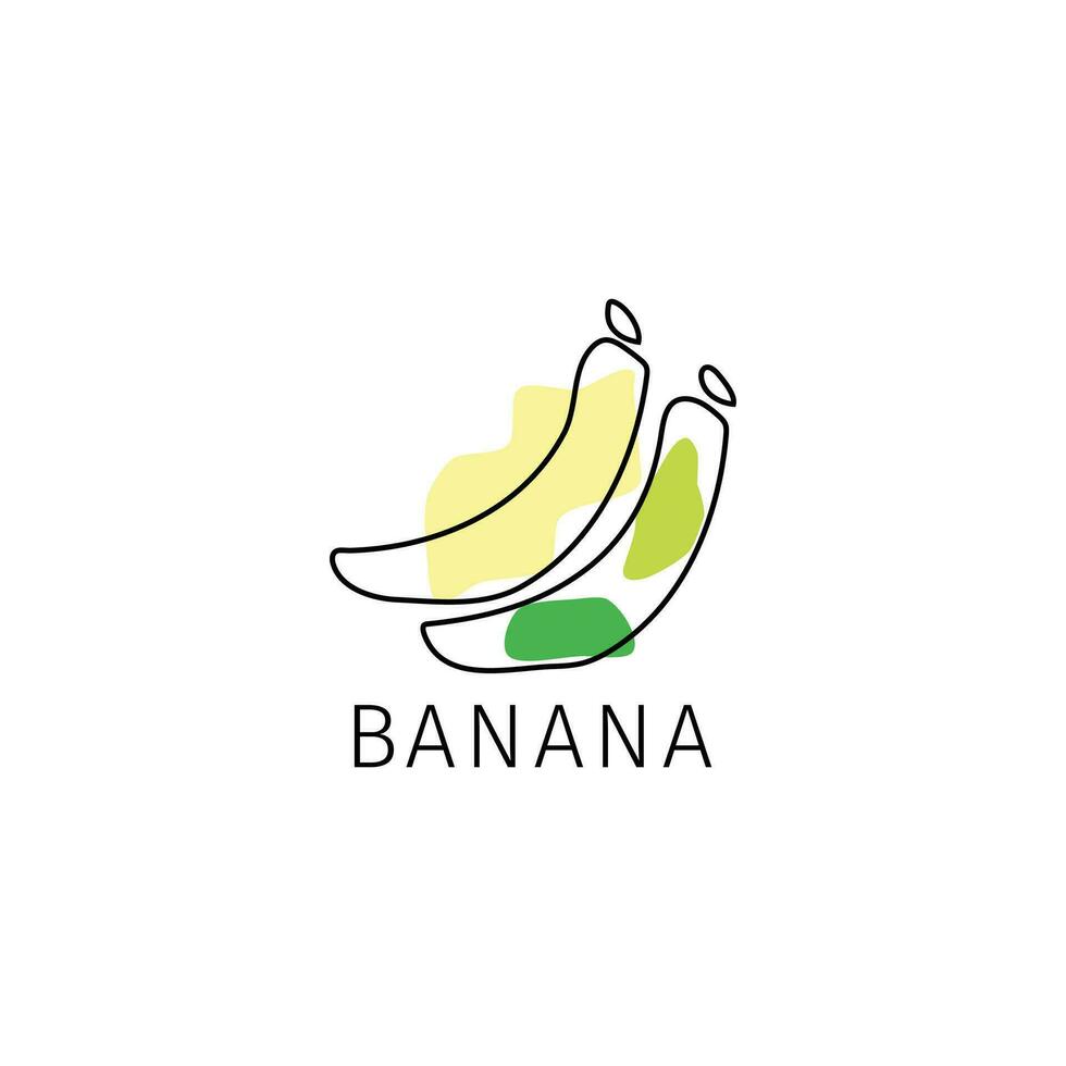 Banana fruit logo in minimalist style. vector