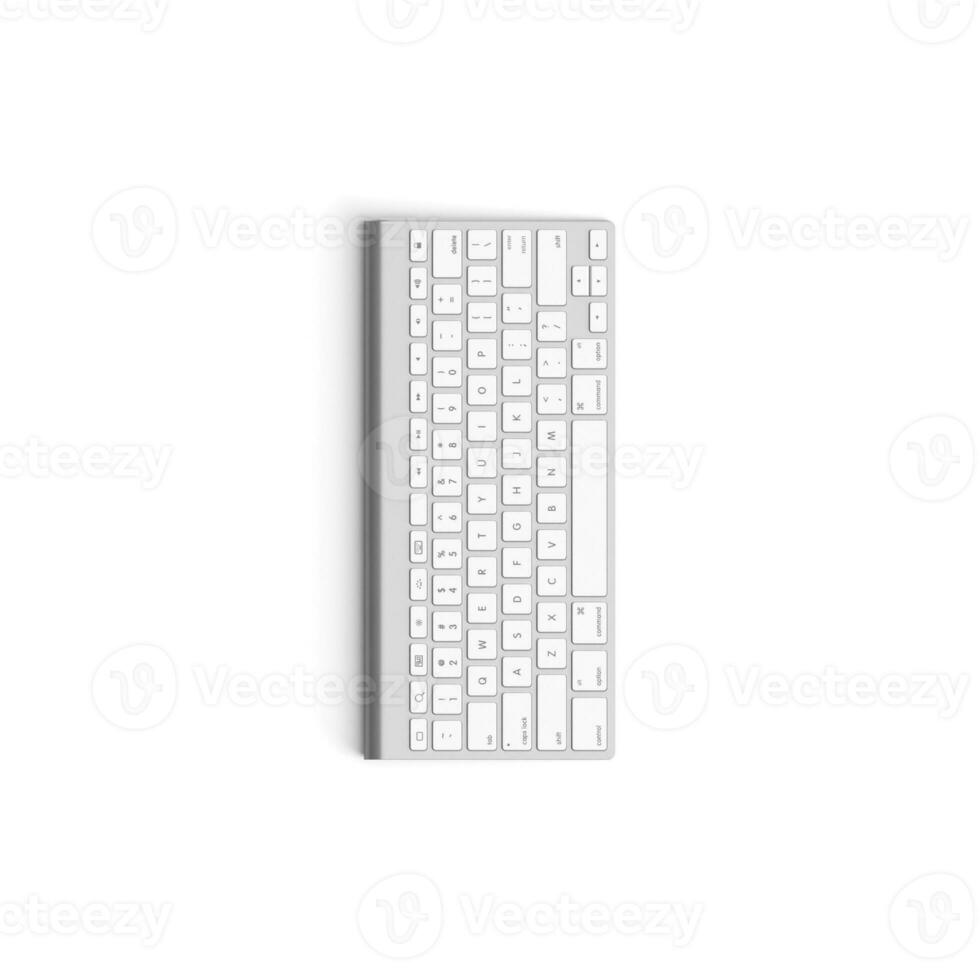 Wireless keyboard isolated on white background high quality image photo