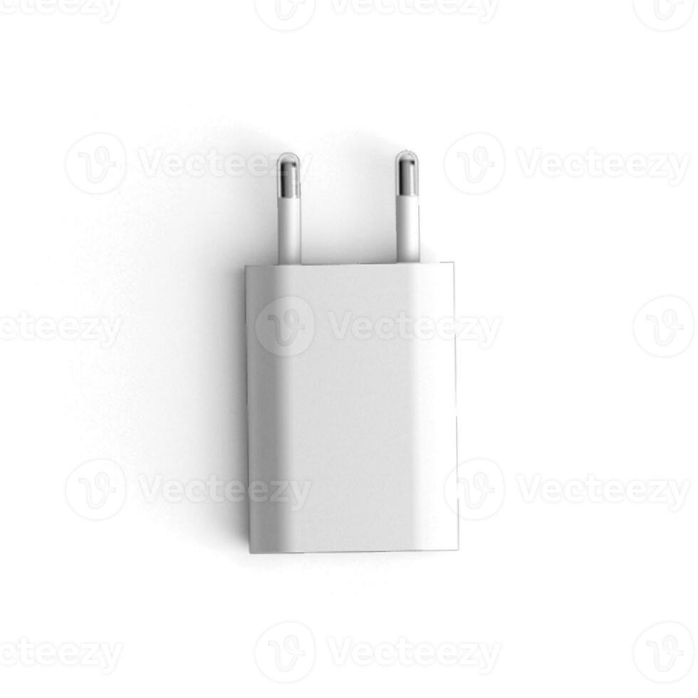 Plug white isolate on white background charger adapter photo