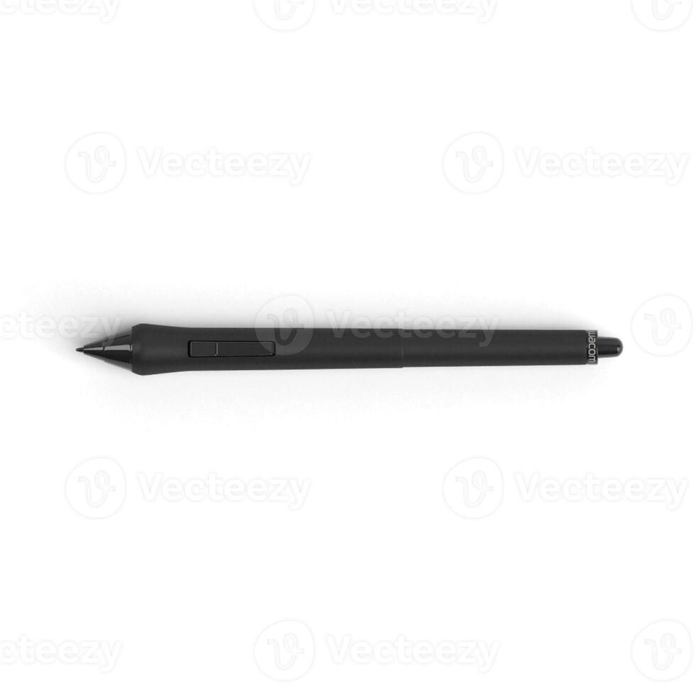 Single pen isolated on white background top view image artist pen photo