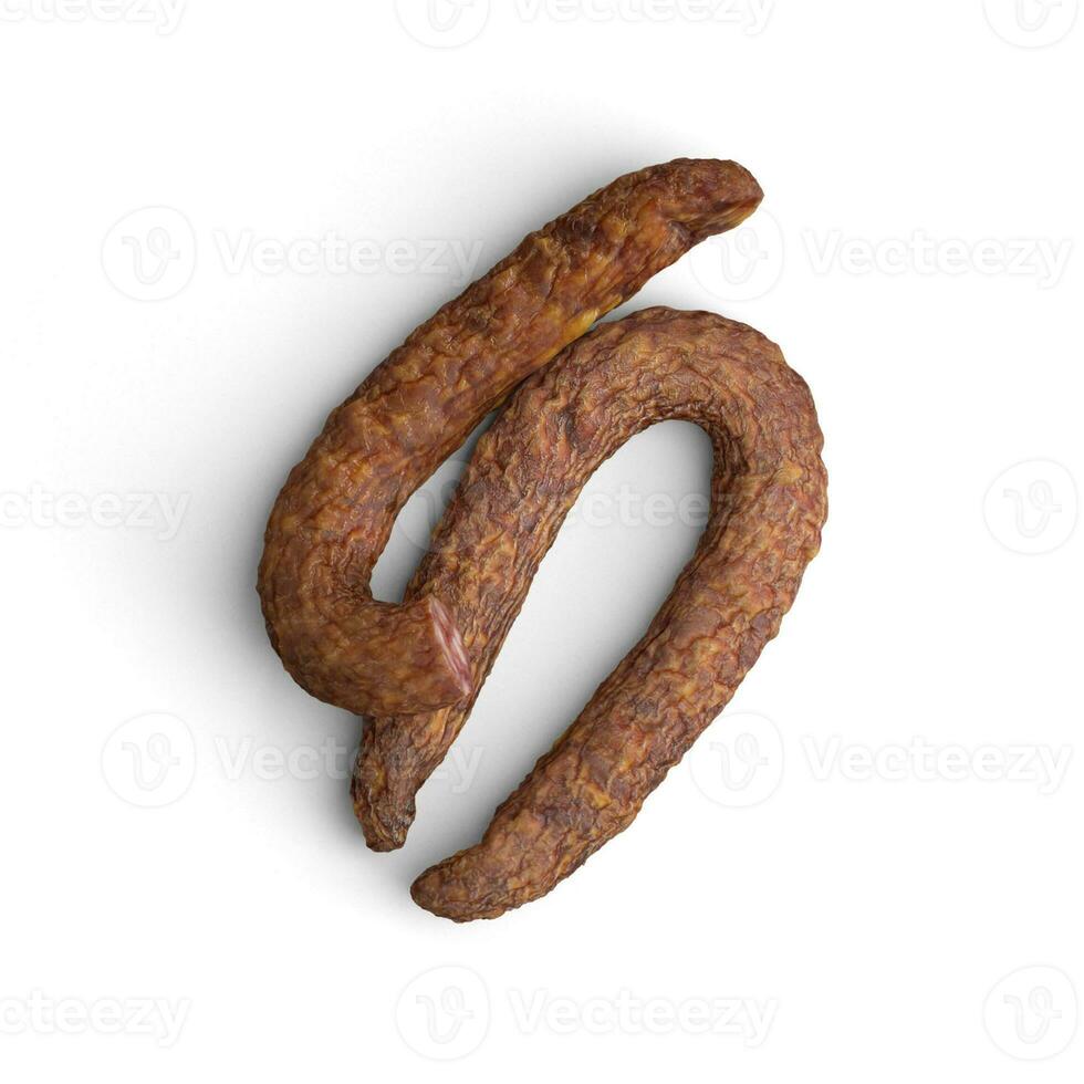 Sausage single item plain fast food item isolated on white background photo