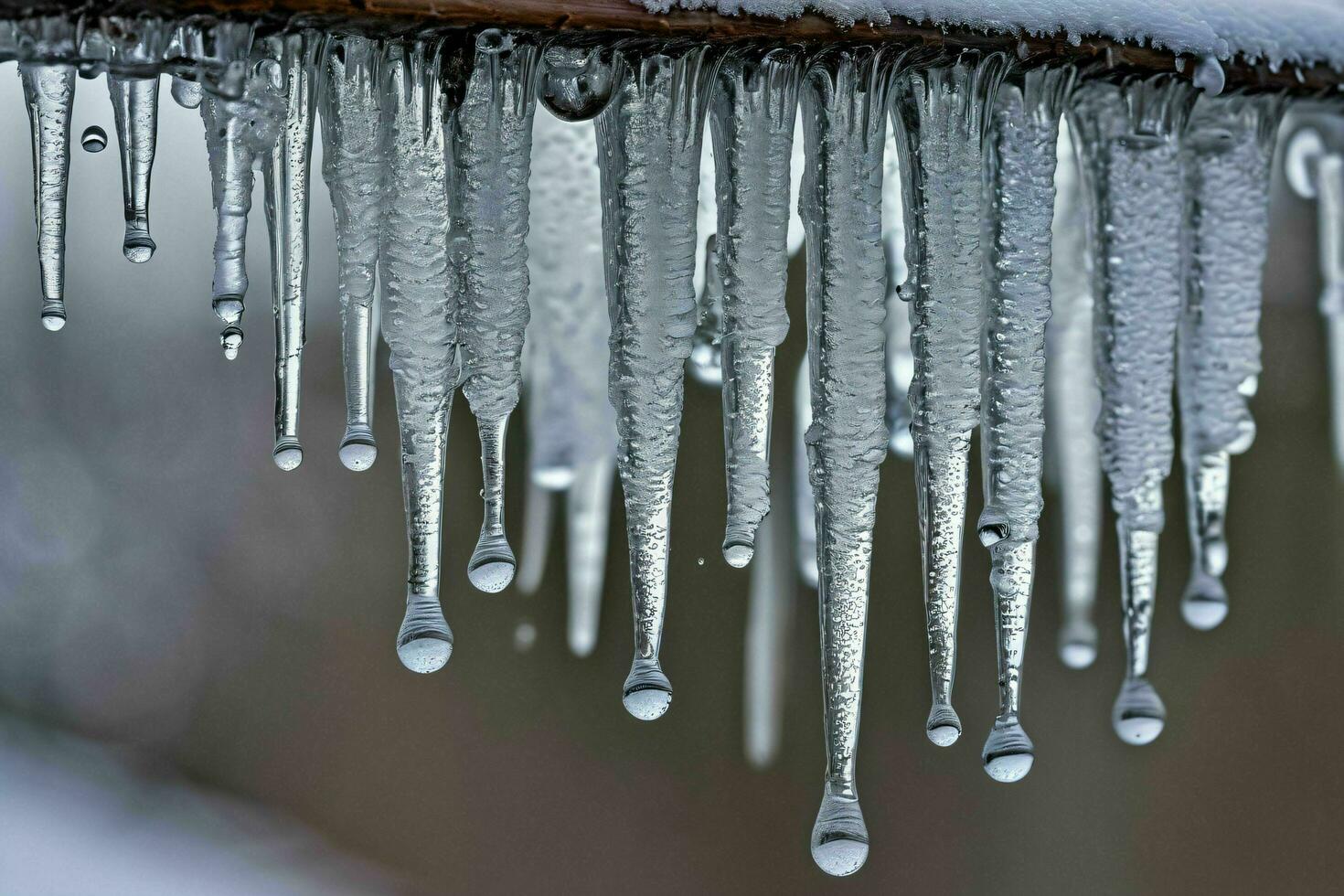 AI generated Close up of Icicles Hanging photo