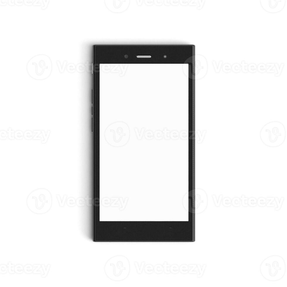 Black mobile phone empty display for ads program photo