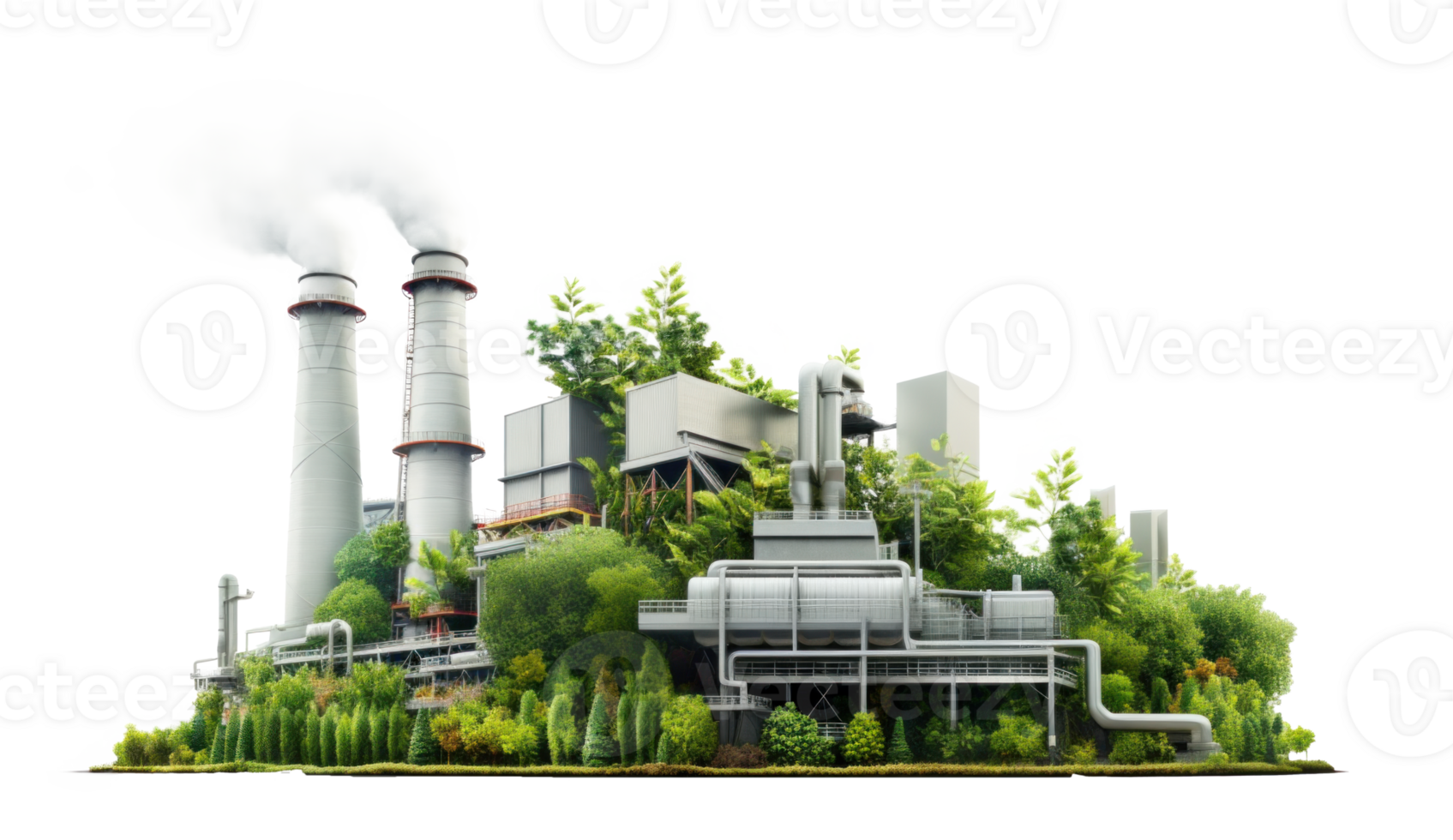 AI generated Natural Gas Power Plant on Transparent Background 36463787 PNG