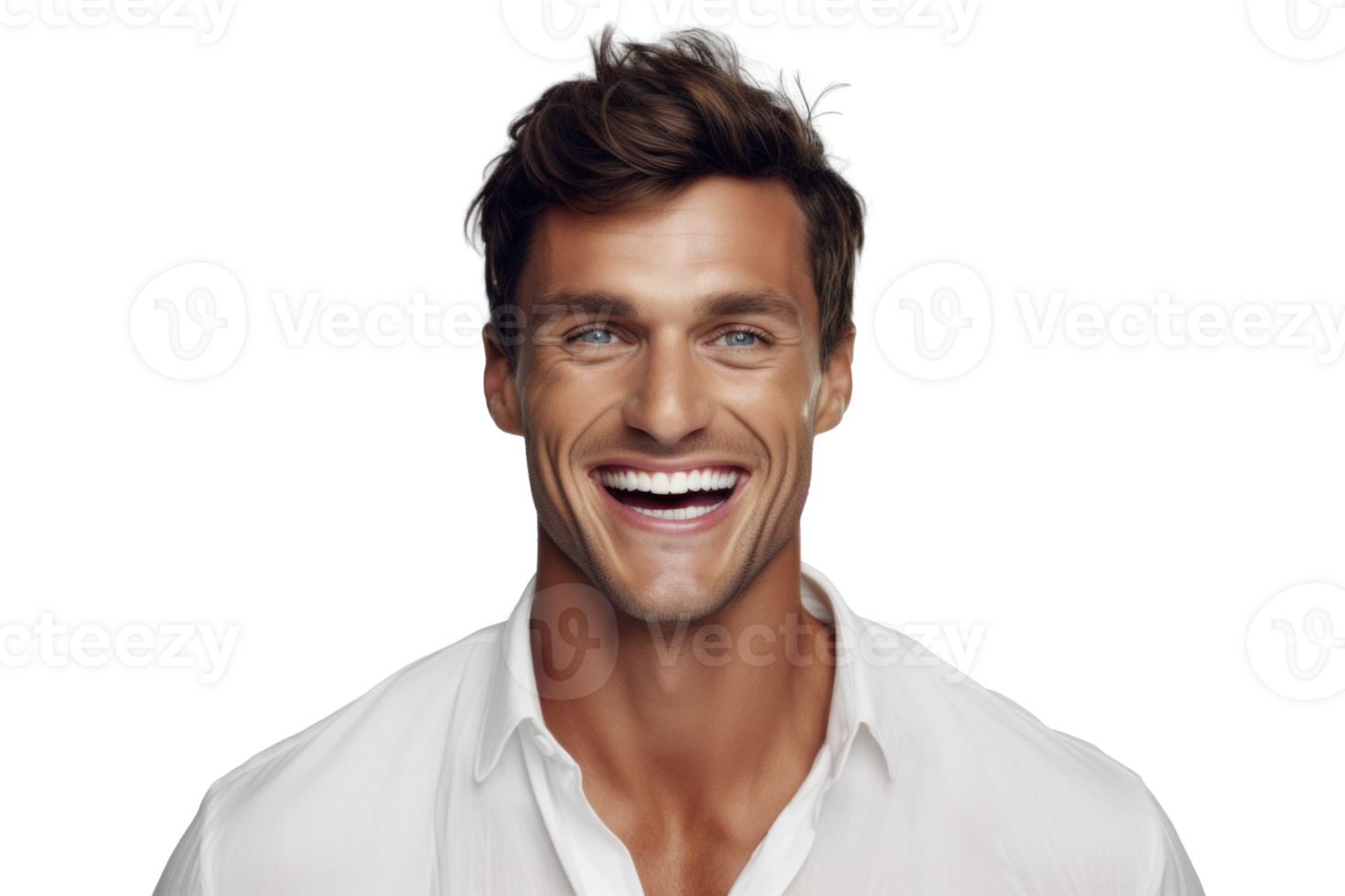 ai generado de moda caucásico masculino modelo con un encantador sonrisa png