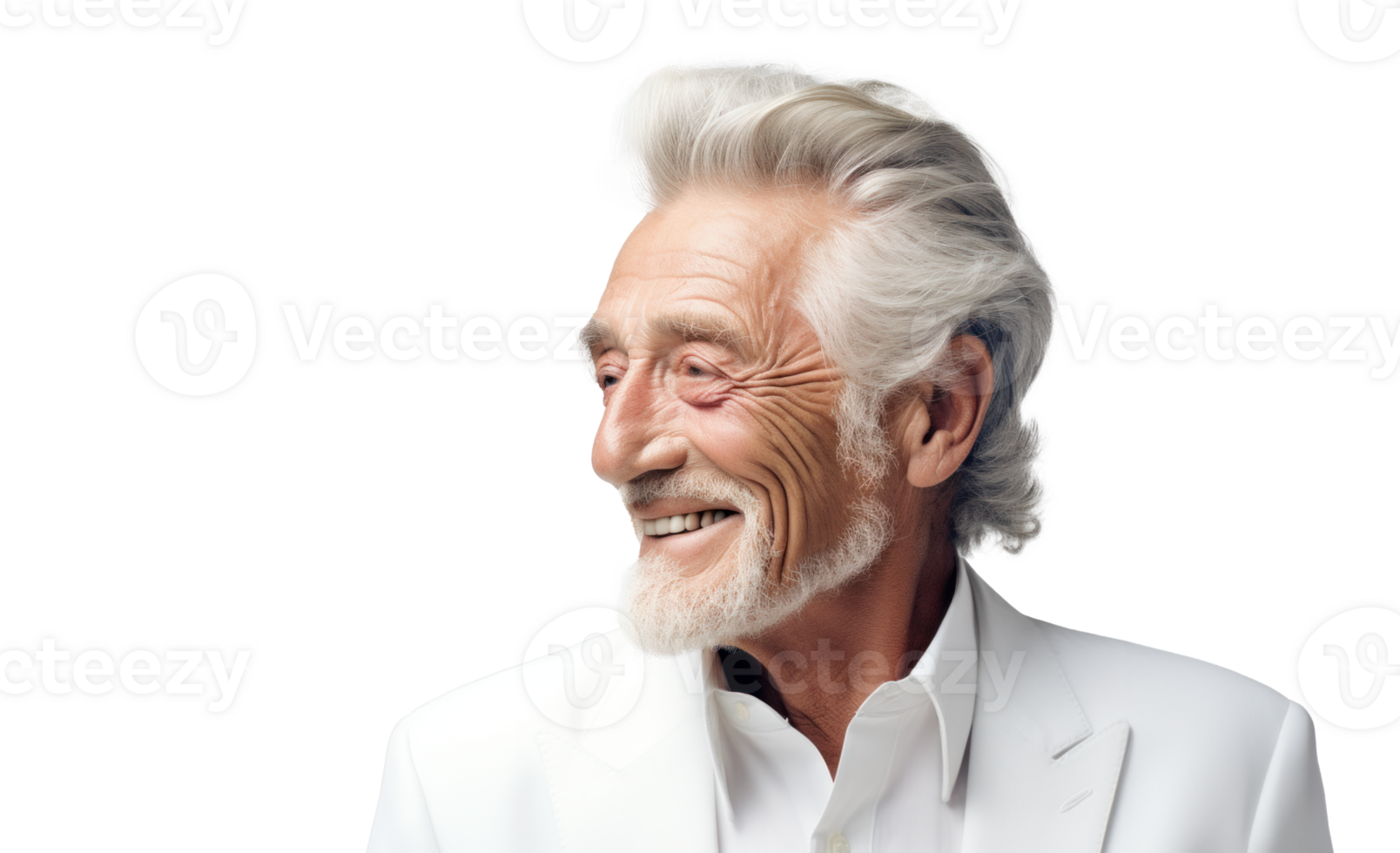 AI generated Smiling Senior Man in Fashionable Attire png