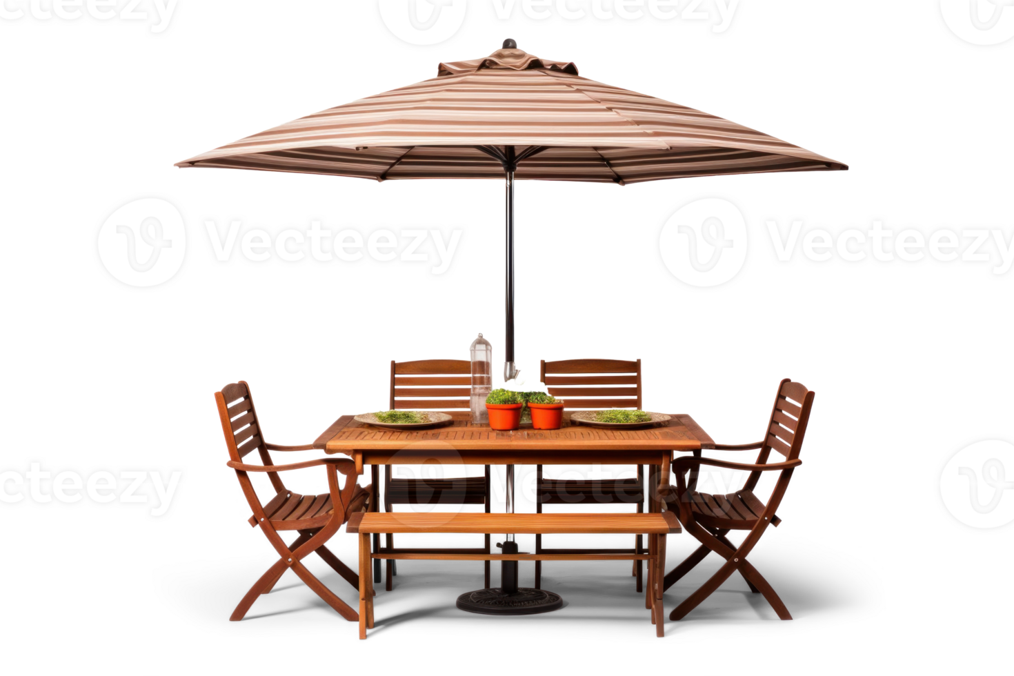 AI generated Outdoor Dining Setup with Transparent Background png
