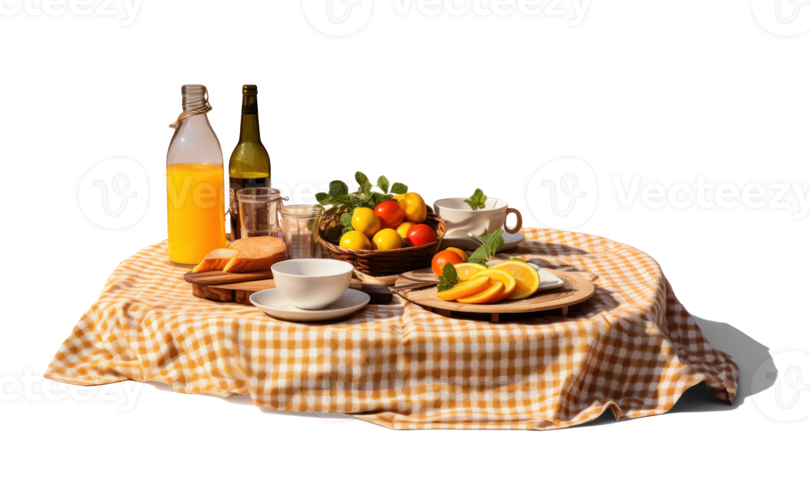 AI generated Outdoor Dining Setup with Transparent Background png