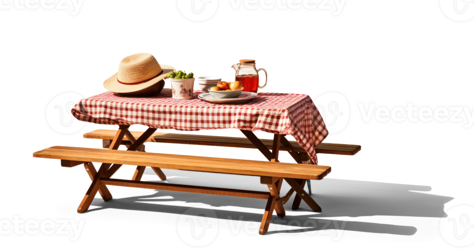 AI generated Outdoor Dining Setup with Picnic Table png