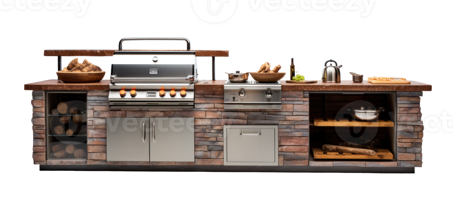 AI generated Outdoor Kitchen Setup on Transparent Background png