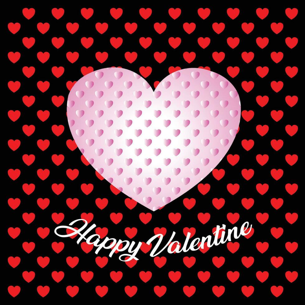 Free vector valentine pink heart design on black background.