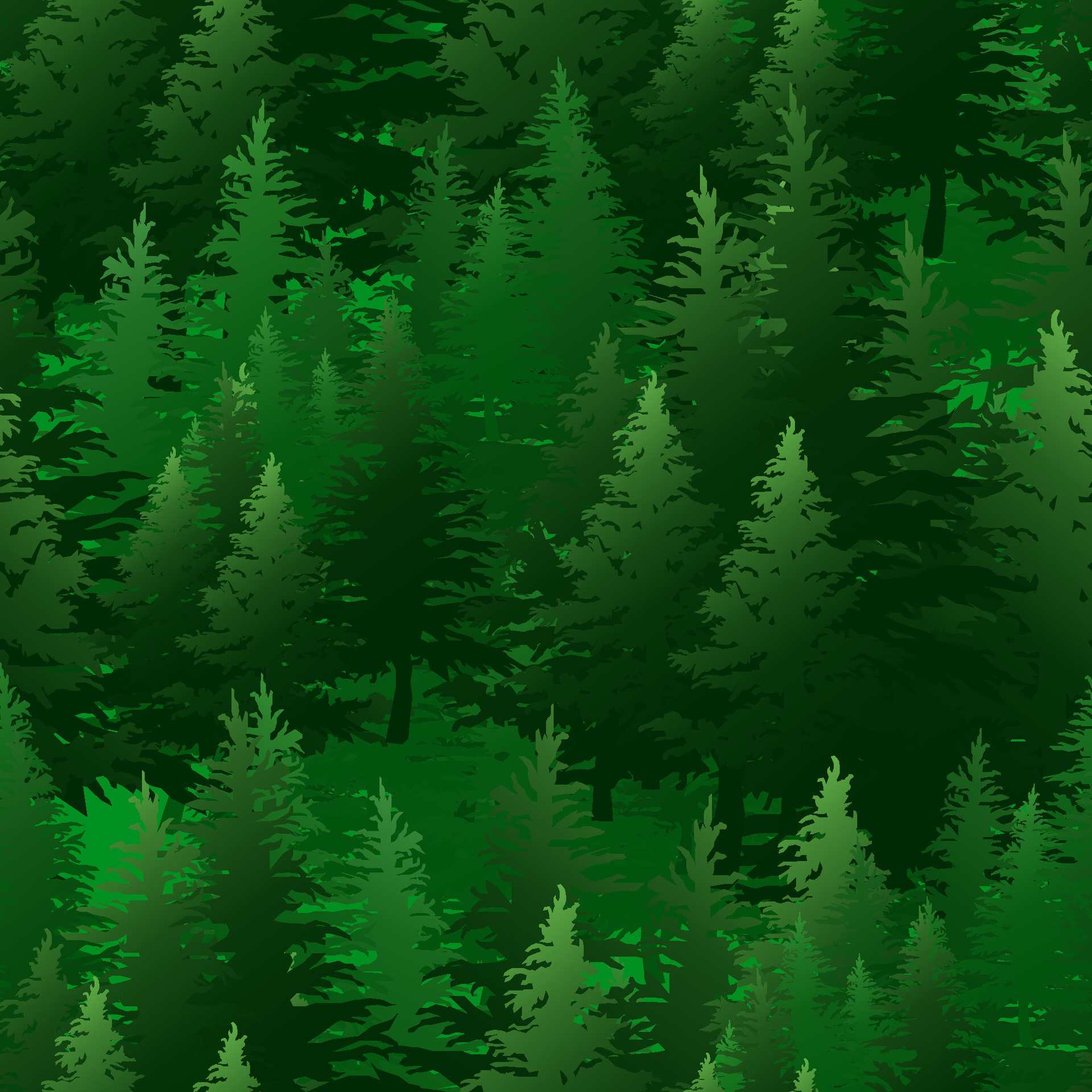 Forest panorama view. Pine tree landscape vector illustration. Spruce