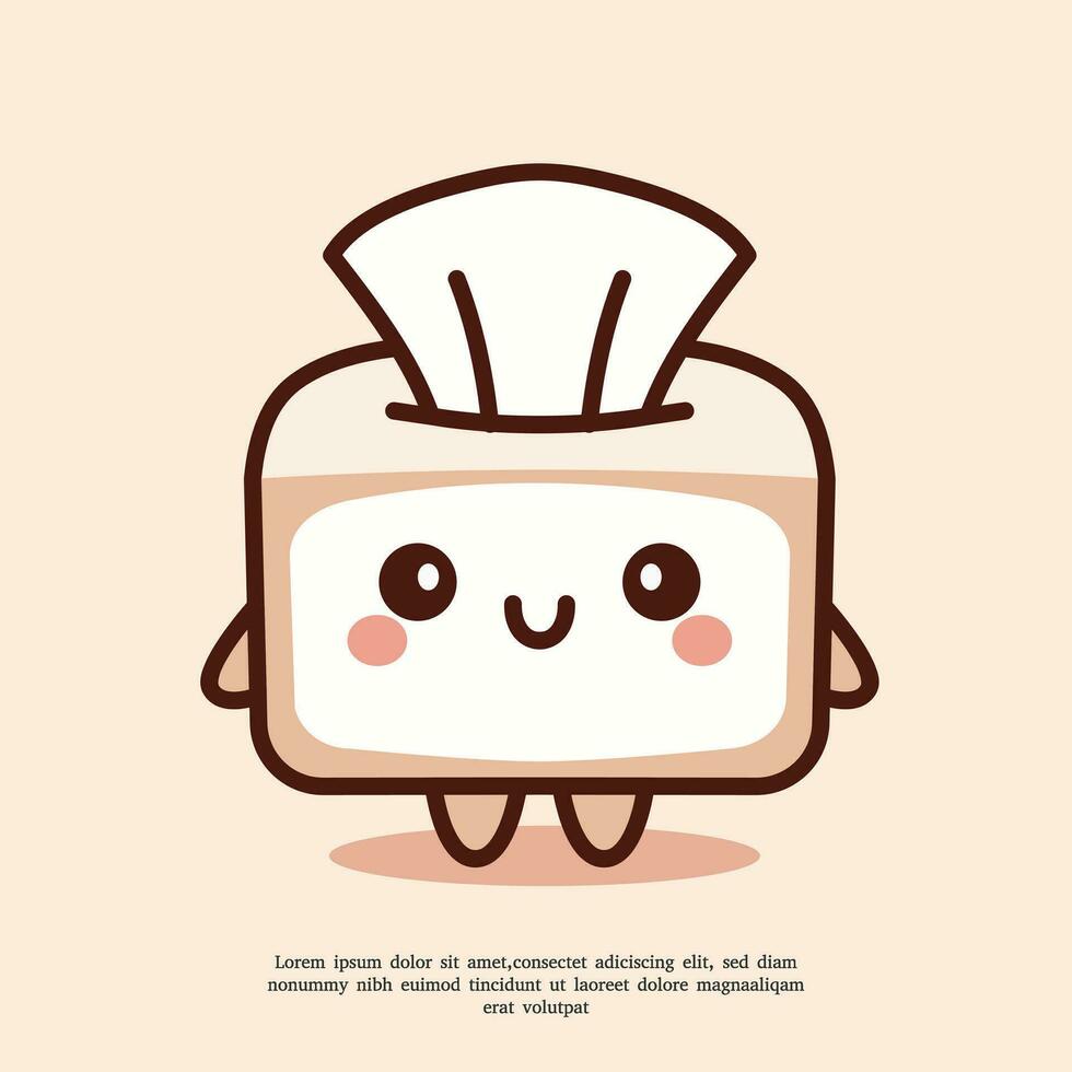 simple mascot cute tissue logo design illustration vector