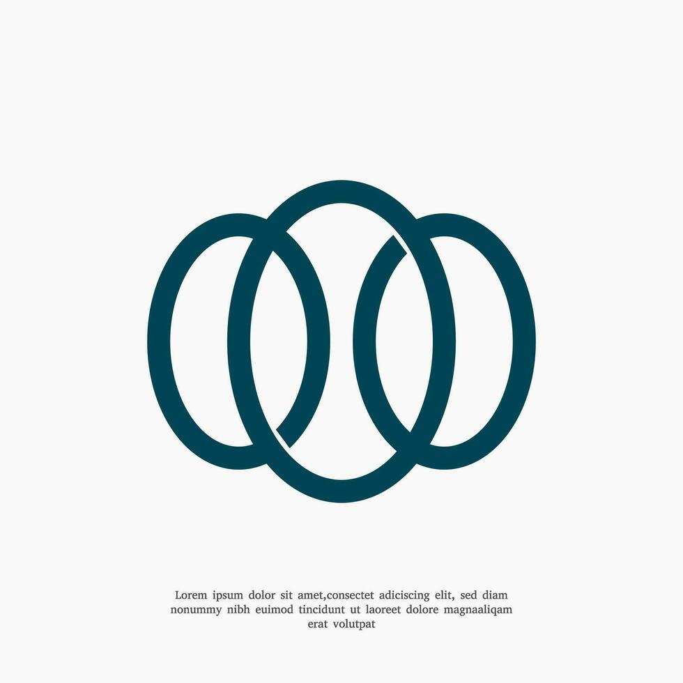 abstract three ellipse logo design template vector