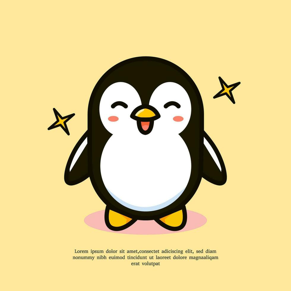 simple mascot penguin logo design illustration vector