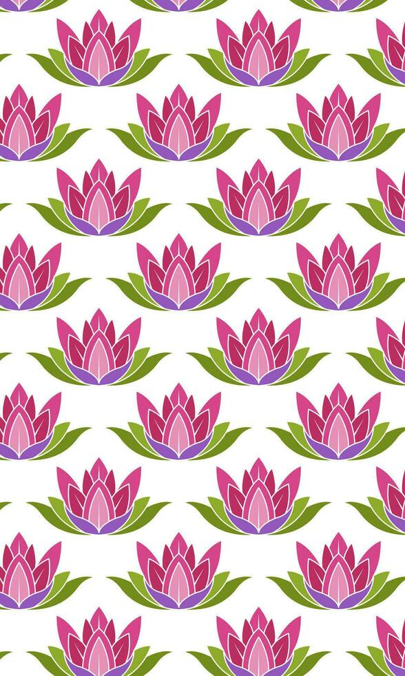 Cute lilies pattern background. Lily flower pattern flat design vector