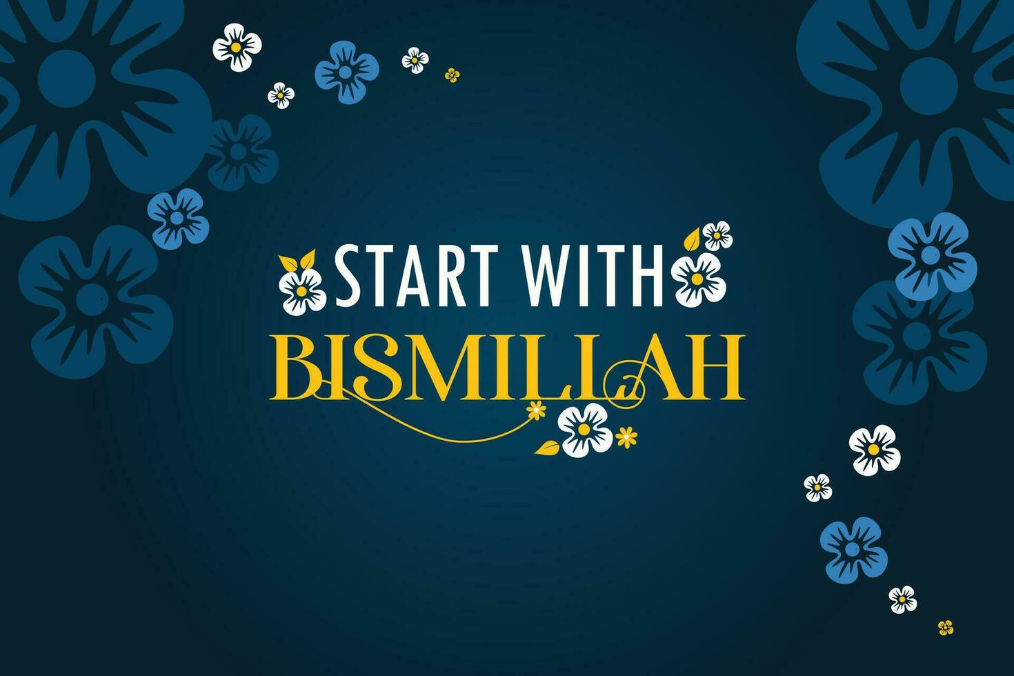 Free vector Start with Bismillah floral pattern Islamic background.