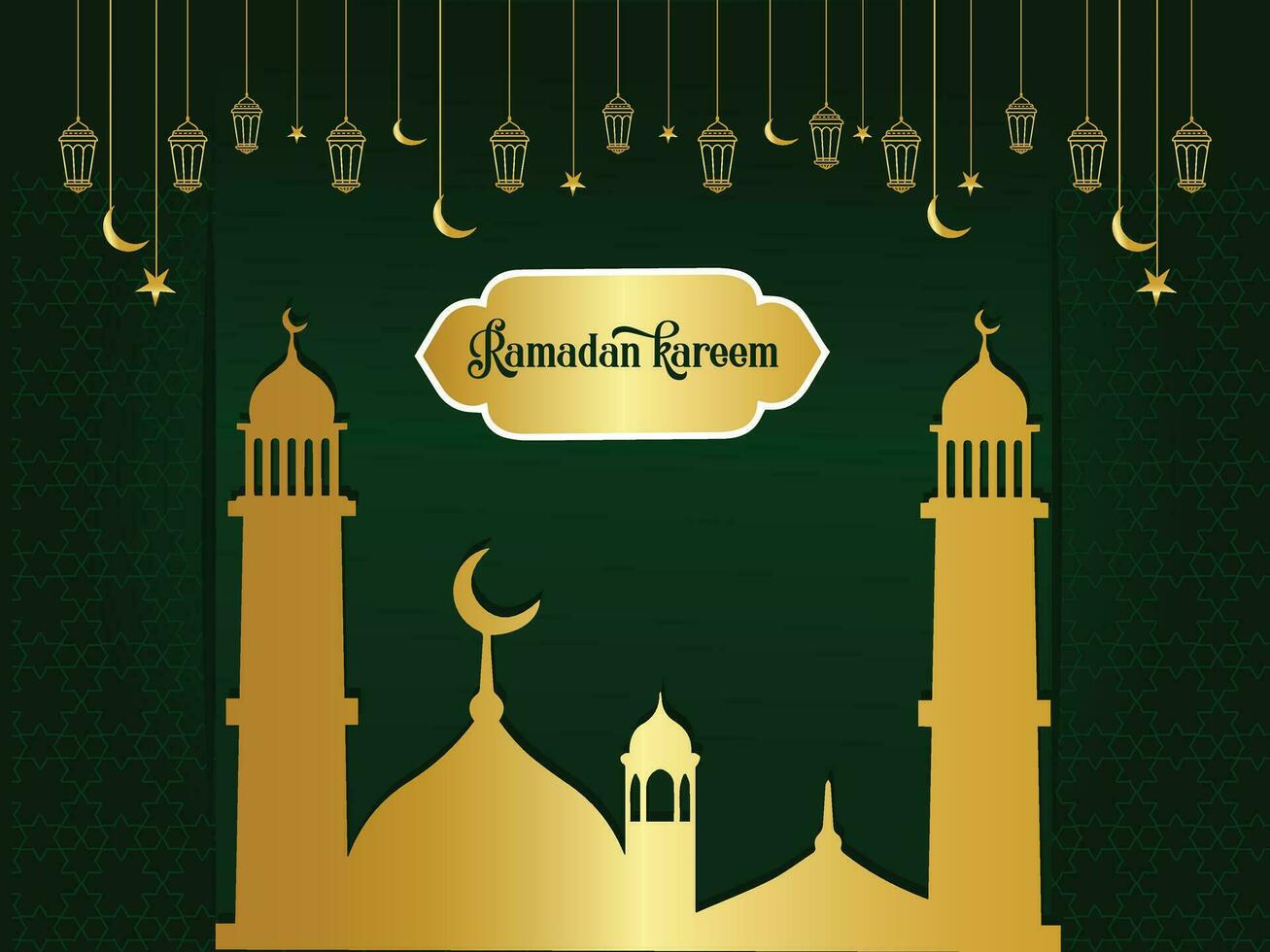 Free Vector Ramadan Kareem Greeting Card Suitable for design element of Ramadan Kareem greeting template.