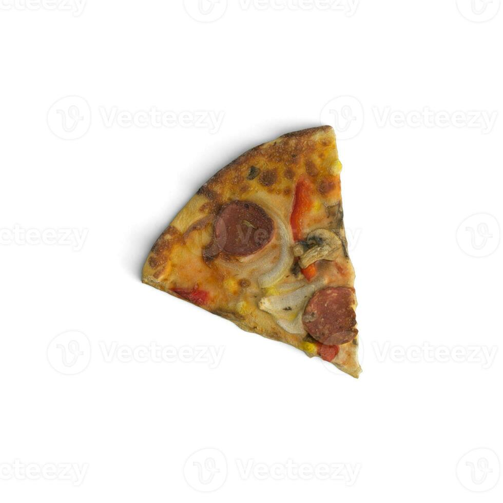 Pizza sliced from a full pizza isolated on white background photo