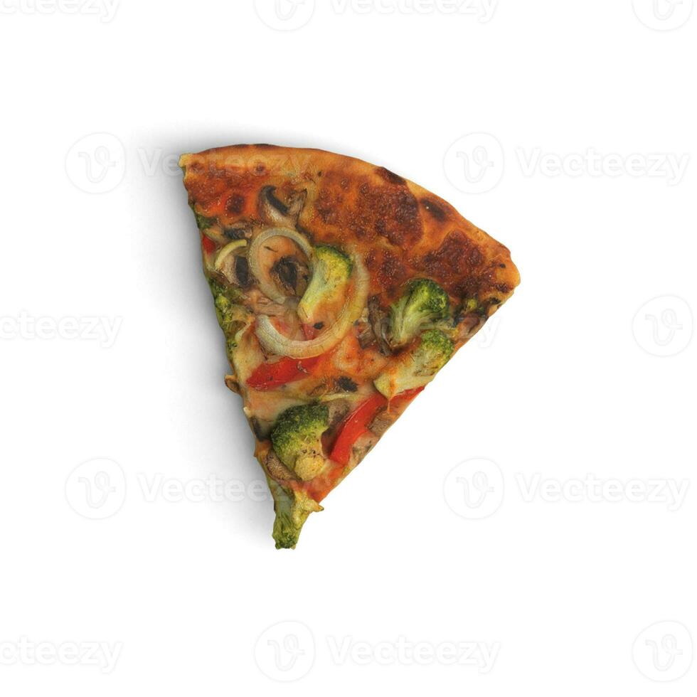 A part of sliced pizza isolated on white background photo