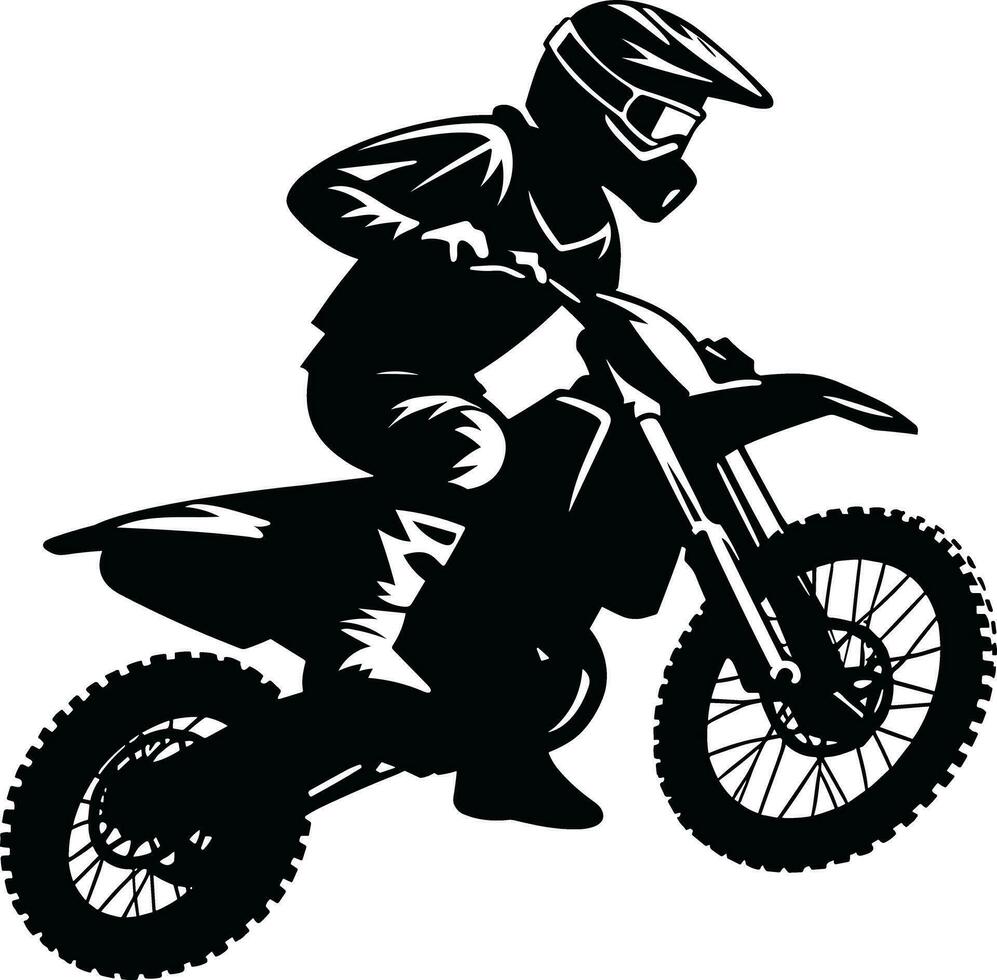 AI generated Motocross Rider Silhouette Illustration Free Vector
