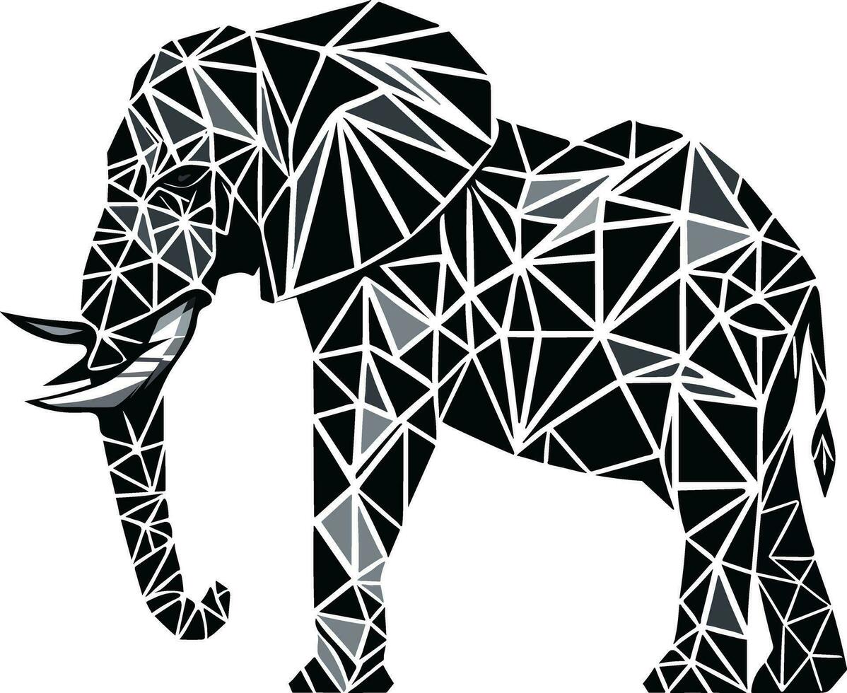 negro y blanco elefante silueta ilustración vector