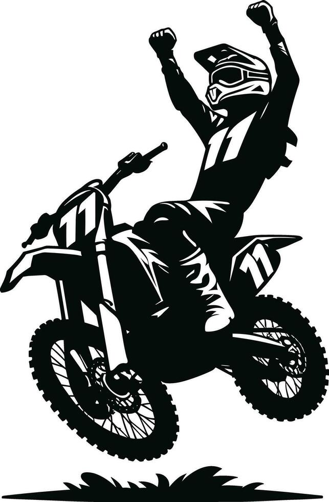 AI generated Motocross Rider  Silhouette Illustration Pro Vector