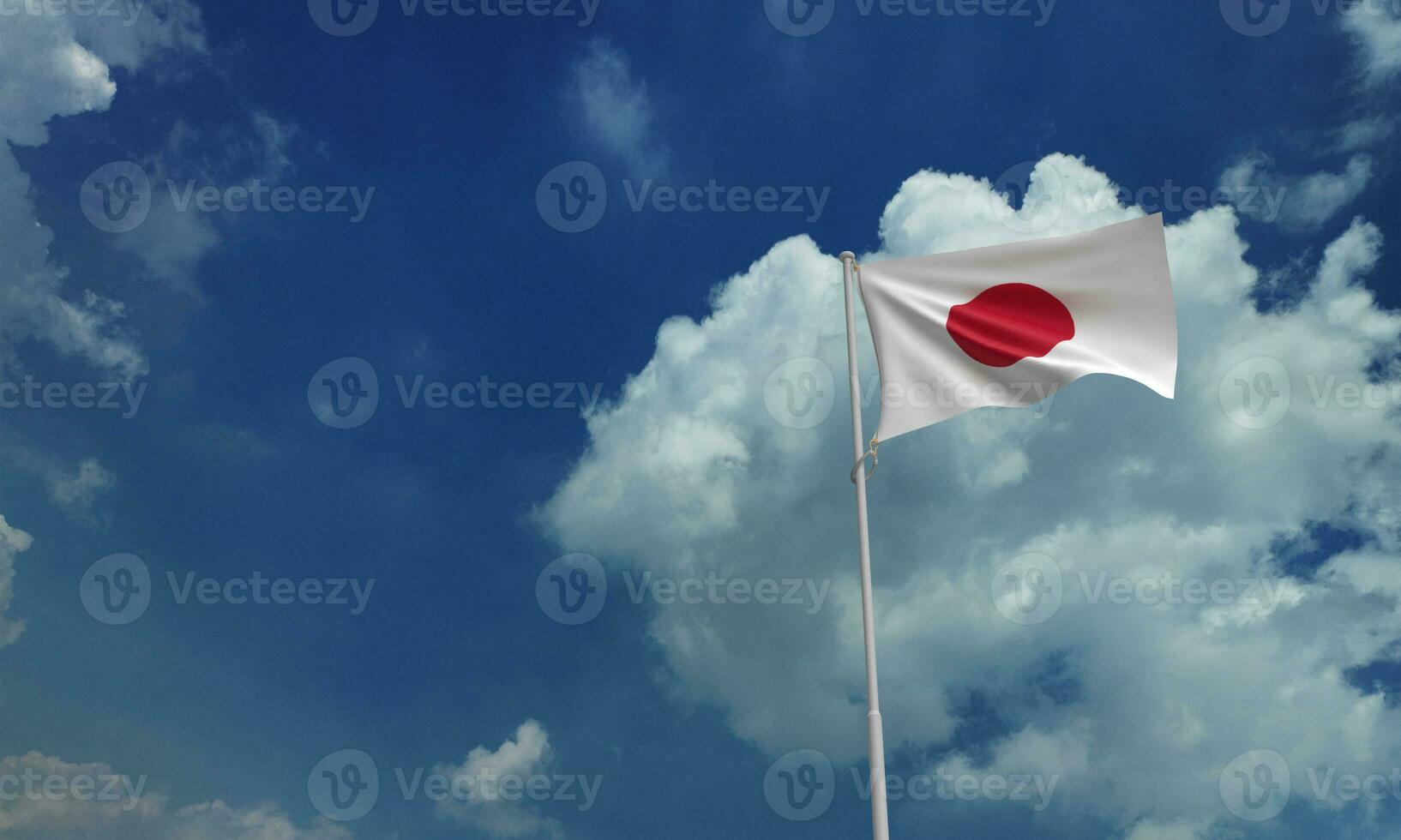 Japan flag red pink orange colour white waving blue sky cloud background wallpaper copy space tsunami japanese person people human asia travel nationa trade diplomacy agreement celebration pole world photo