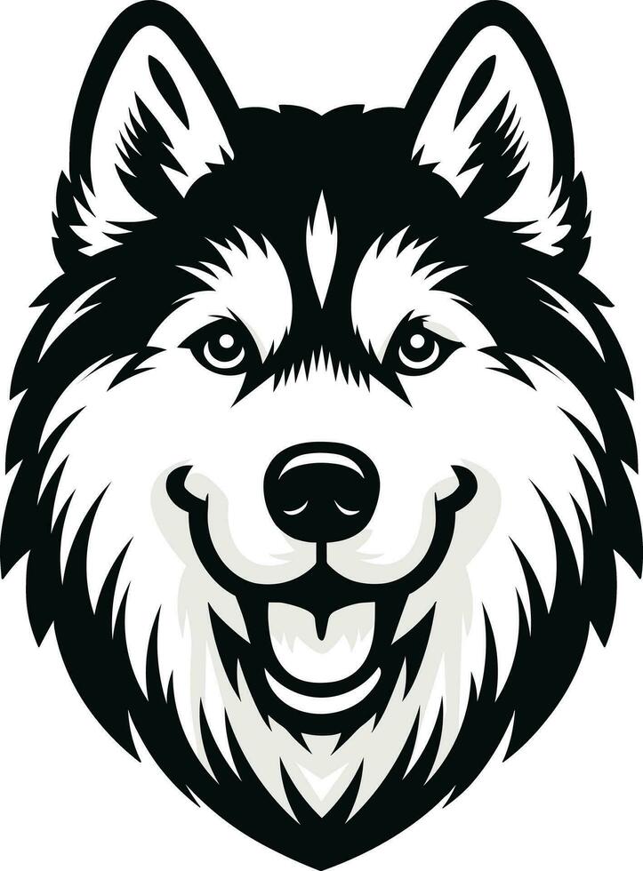 Siberian Husky dog face isolated illustration pro vector