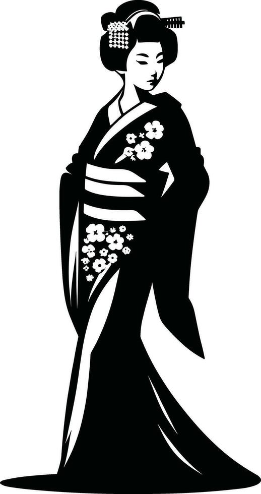 ai generado japonés geisha clipart ilustración gratis vector