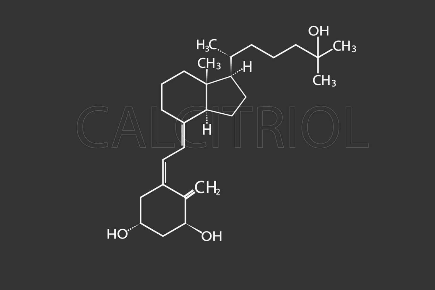 Calcitriol molecular skeletal chemical formula vector