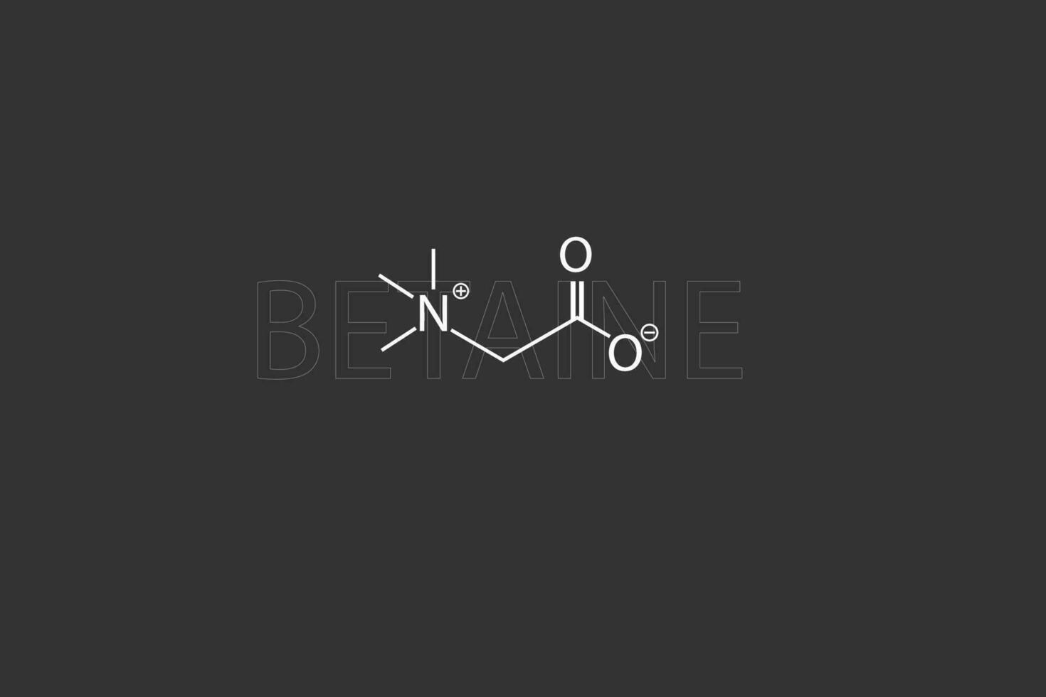 Betaine molecular skeletal chemical formula vector