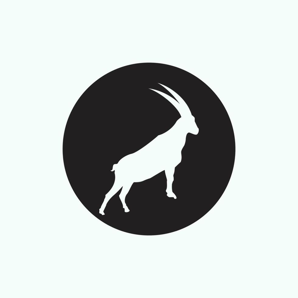 vector icon - san clemente island goat isolated on black circle - flat silhouette style