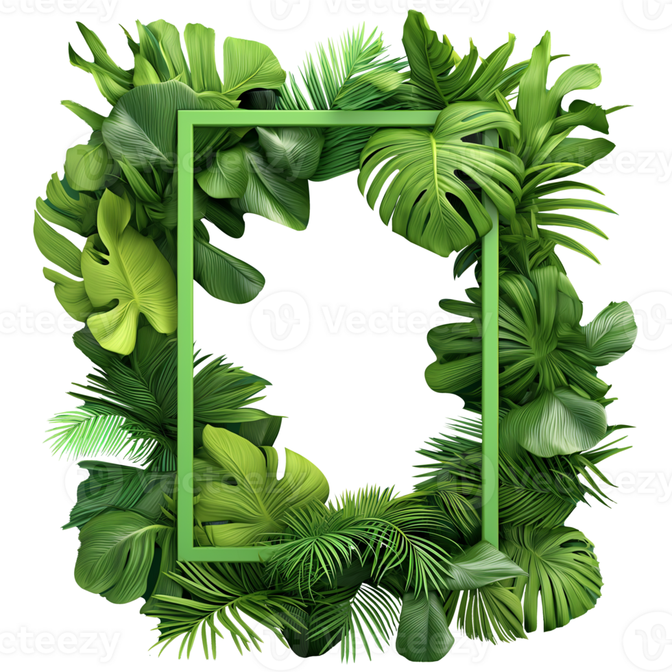 AI generated Plant frame, 3d design. Suitable for design elements, business and backgrounds png