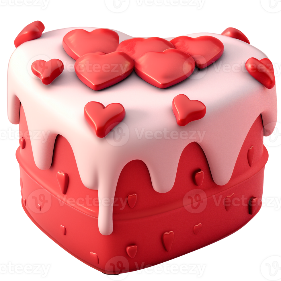 ai generado linda amor pastel, 3d diseño. adecuado para san valentin, aniversarios y diseño elementos png