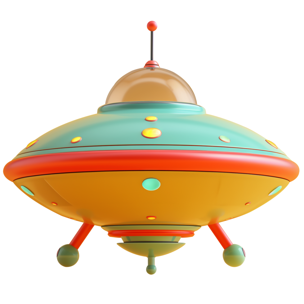 Ufo with vintage colors. Suitable for design elements, Science and education png