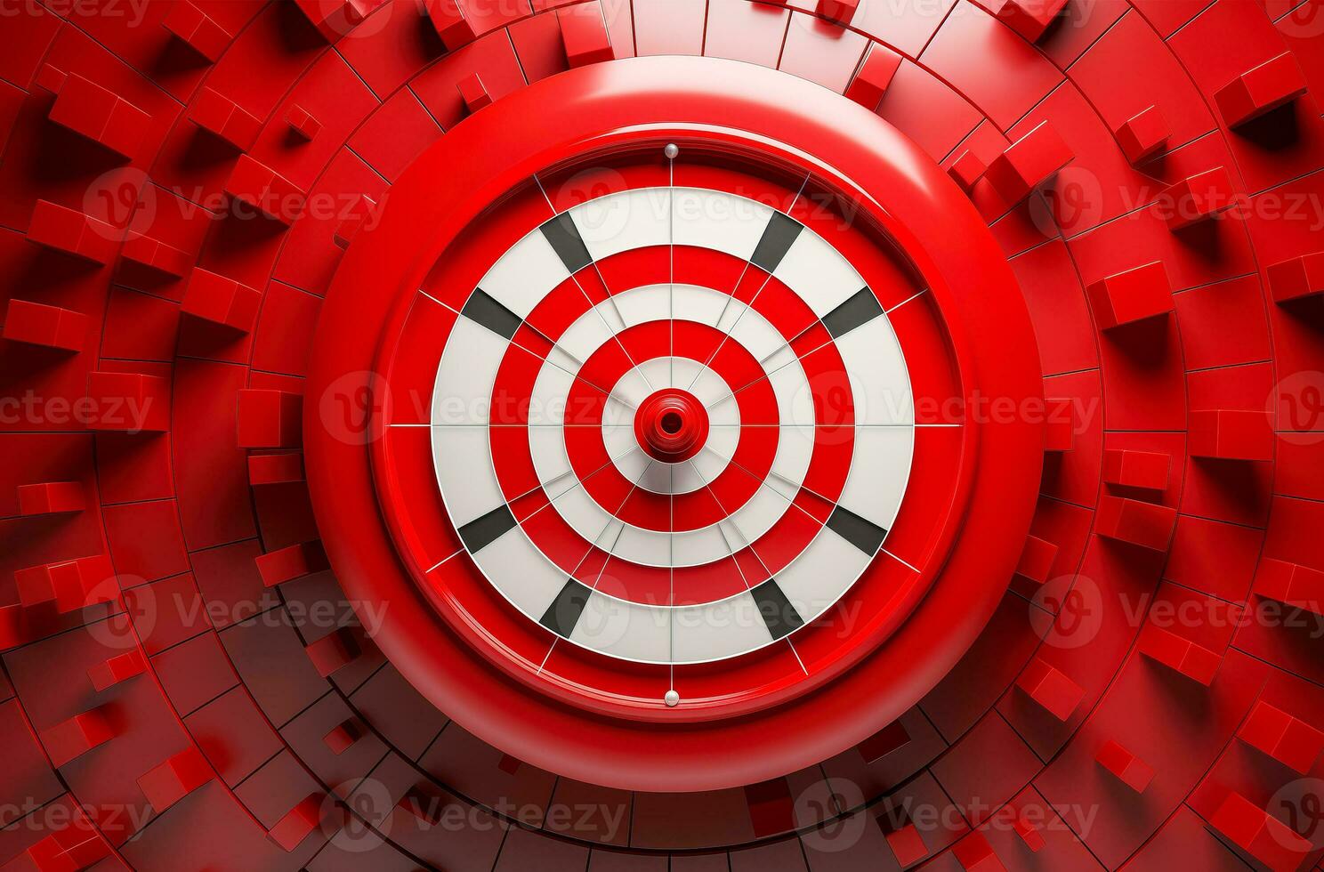 AI generated abstract background with red target, achieve goals photo