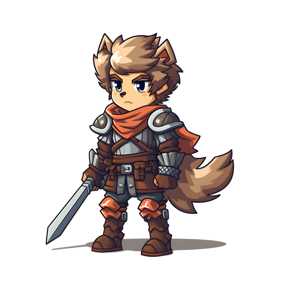 AI generated Playful Wolf Cartoon png