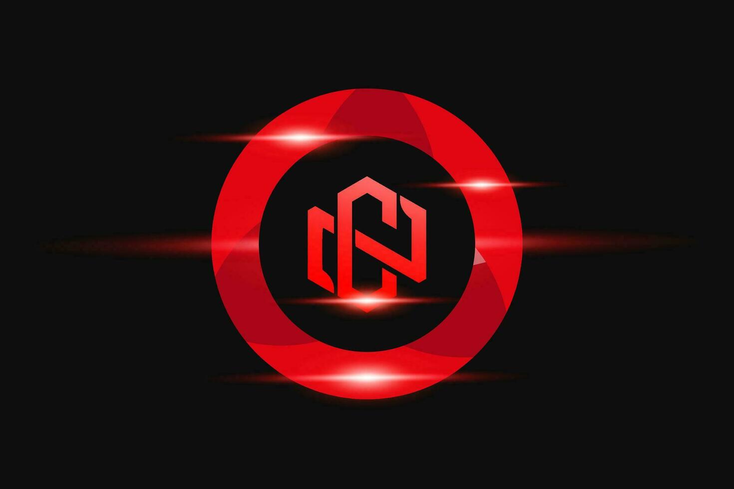 CN Red logo Design. Vector logo design for business.