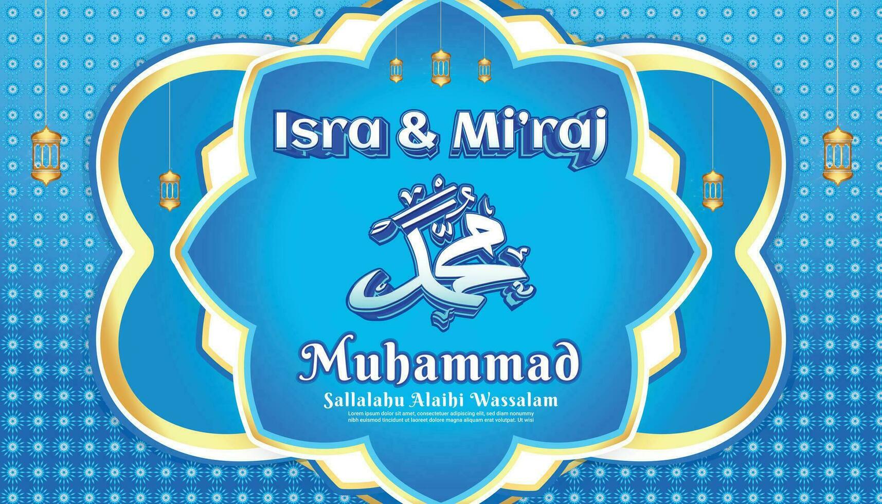 ISRA MIRAJ MUHAMMAD PROPHET ISLAM BACKGROUND vector