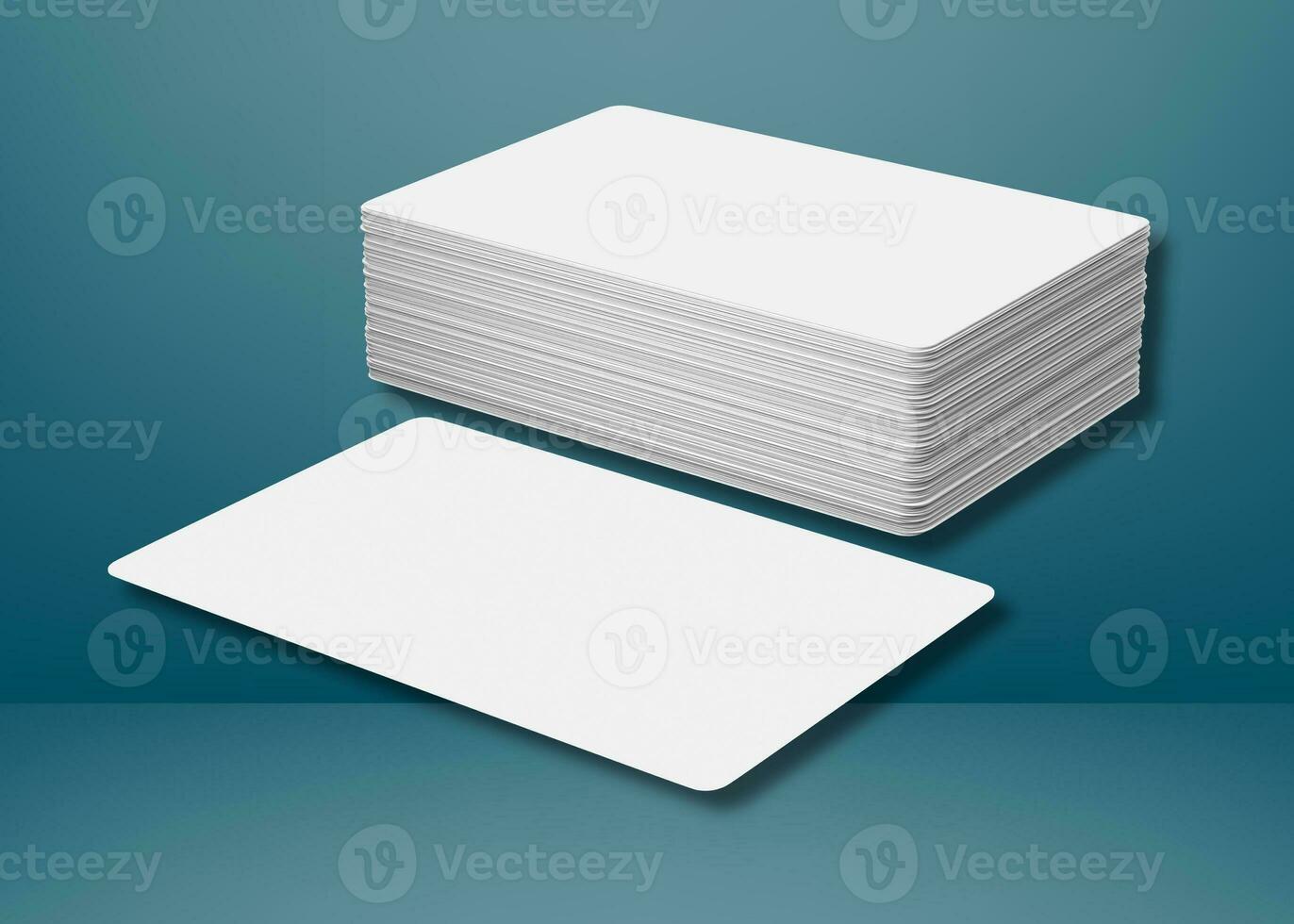 Blank business card presentation on reflected color background photo