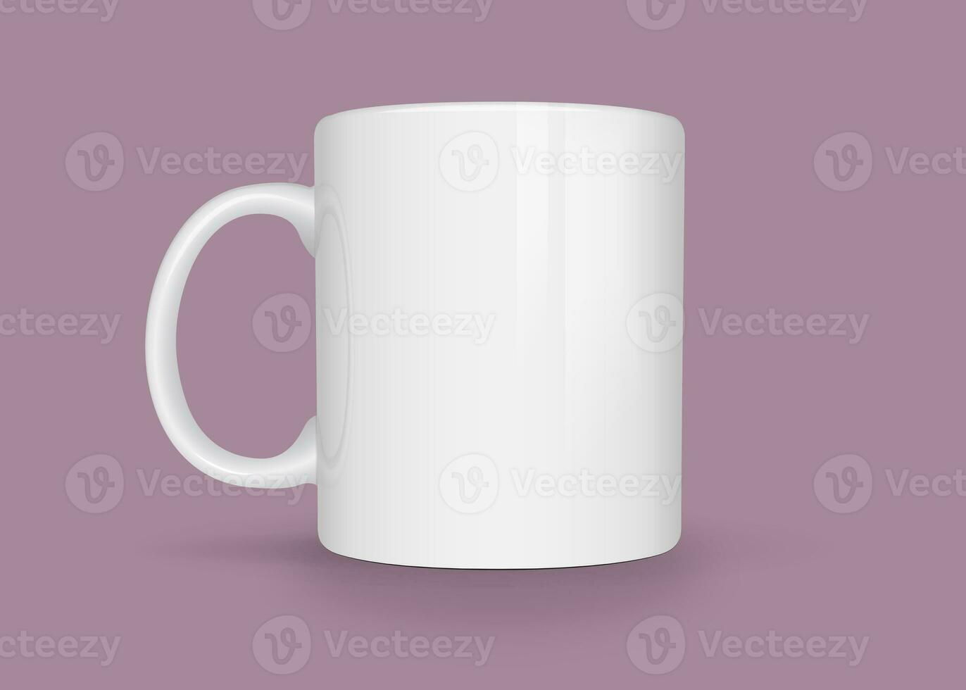 Plain tea cup mockup on color background photo
