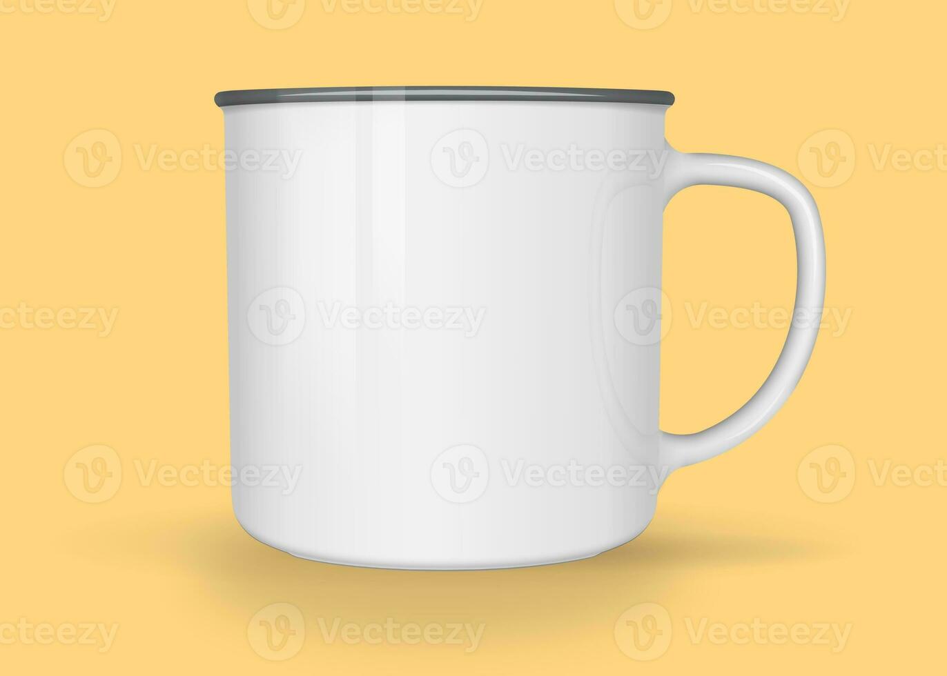 Plain tea cup mockup on color background photo