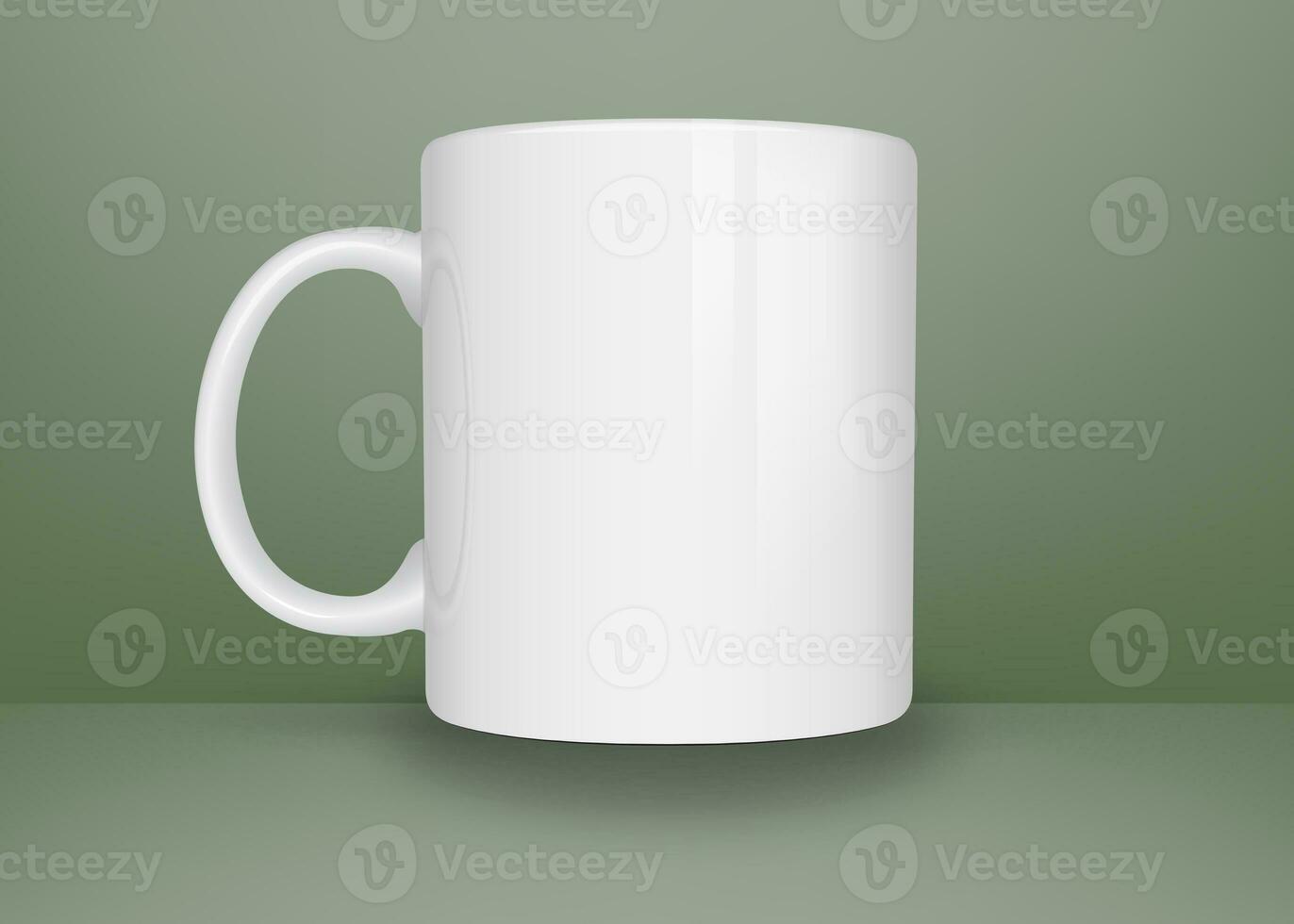 Plain tea cup mockup on color background photo