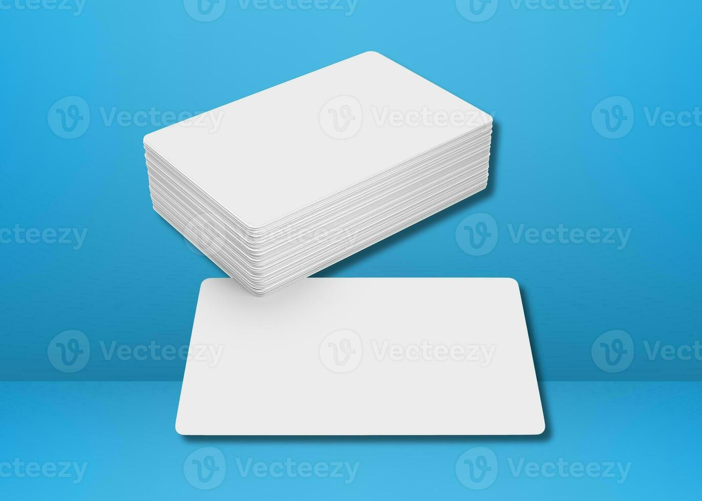 Blank business card presentation on reflected color background photo