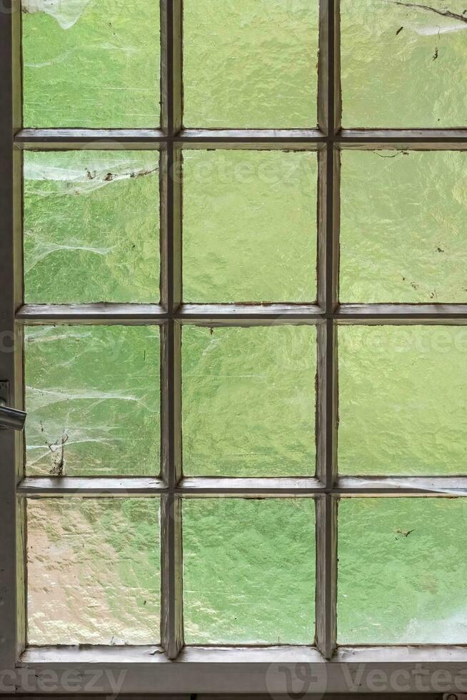 old wooden window with nature photo