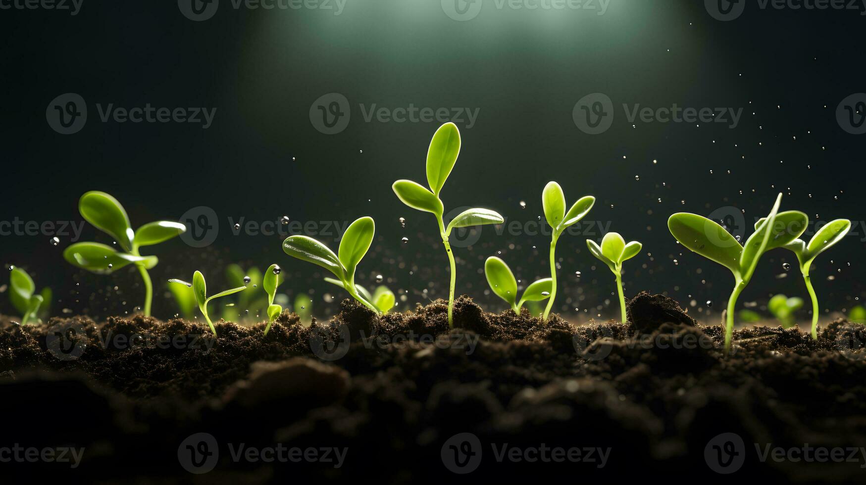 AI generated Green seedling illustrating concept of new life and eco friendly development photo
