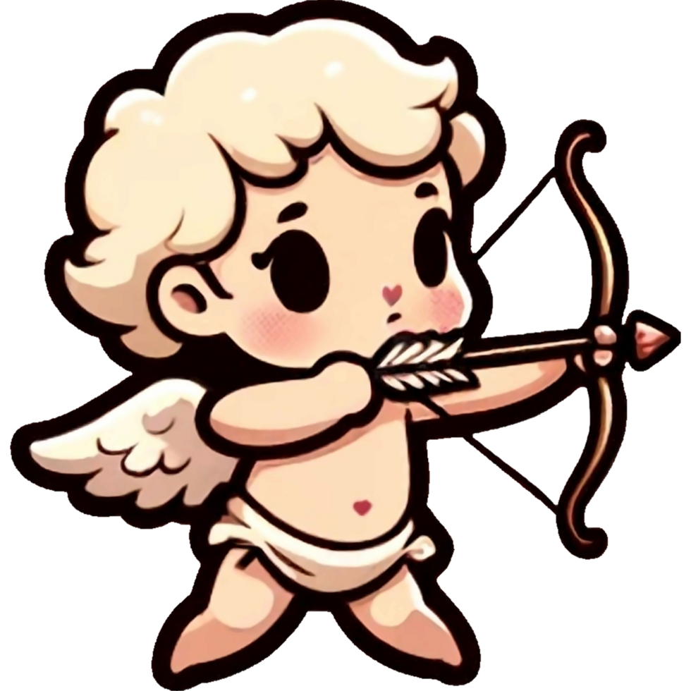 AI generated A cupid holding bow arrow clipart PNG
